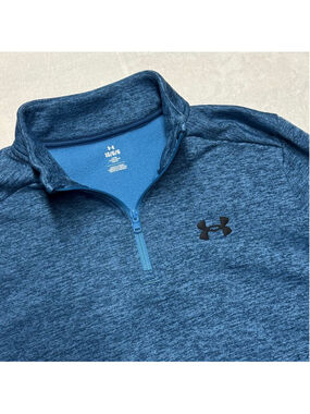 Men's Under Armour Blue Quarter Zip Pullover Sweater Large